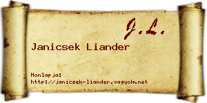 Janicsek Liander névjegykártya